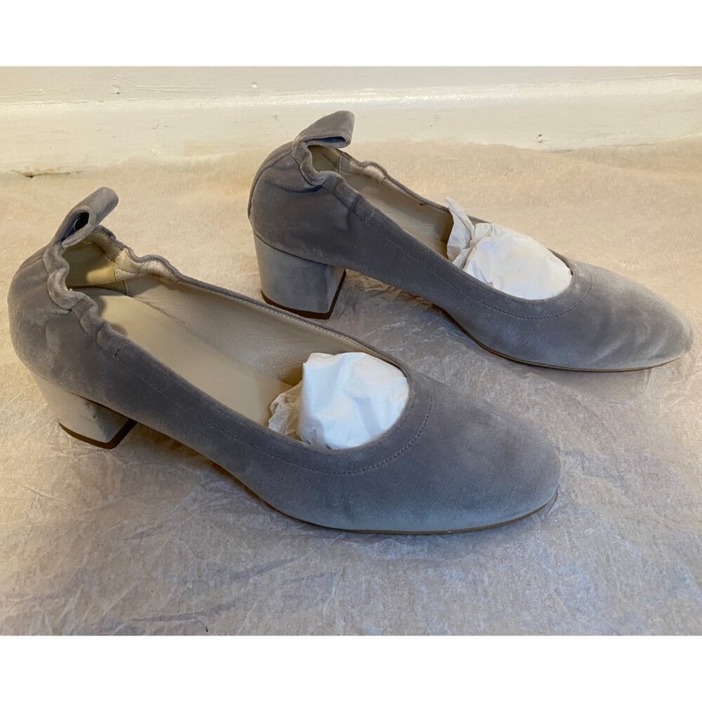 Silver Velvet Everlane Day Heel